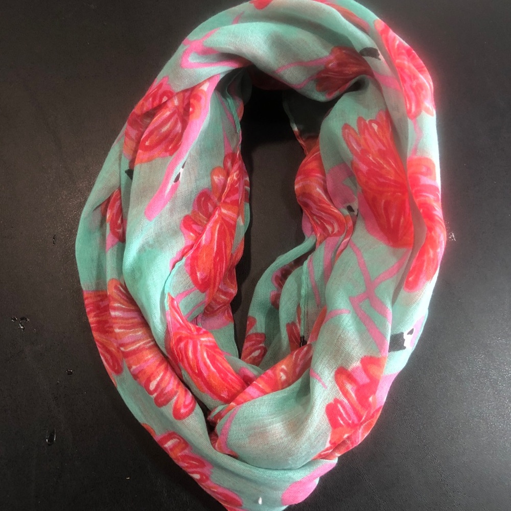 New: Infinity scarf - Pink Flamingos, one size